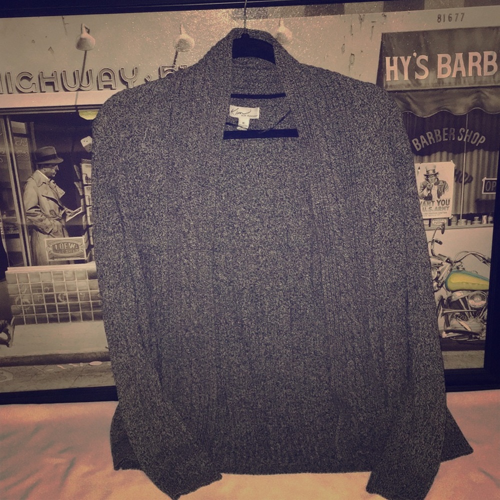 Grey knitted cardigan